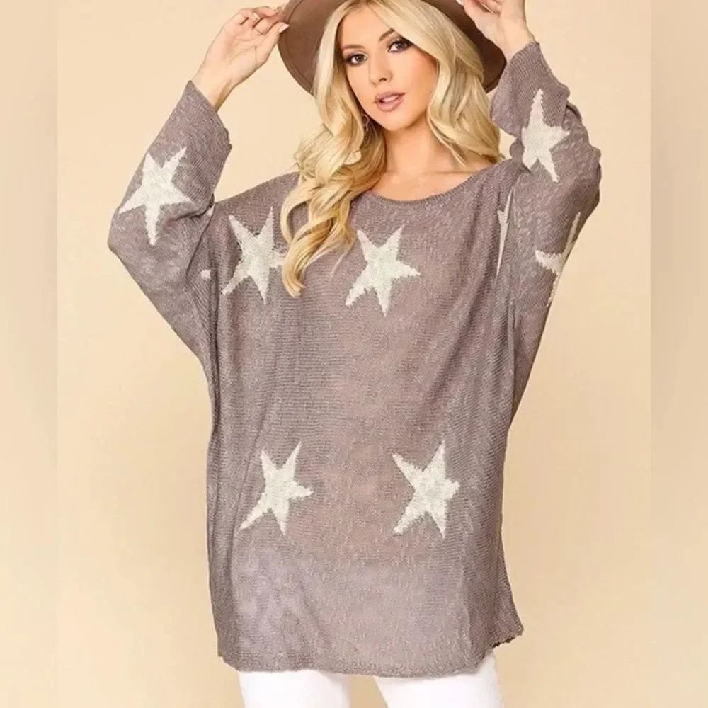 Gigio Purple Star Sweater for Women